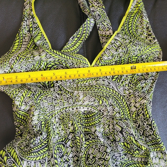 Burning Torch Green Graphic print Halter maxi dress Size-P - Picture 14 of 15